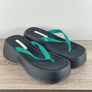 Y2K Maryam Platform Flip Flops Wedge Thong Sandals - Size 9
